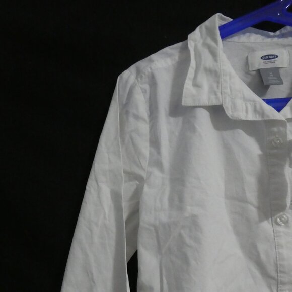 OLD NAVY | medium regular (8) | Solid White Button-Up Dress Shirt | NWT - Picture 5 of 16